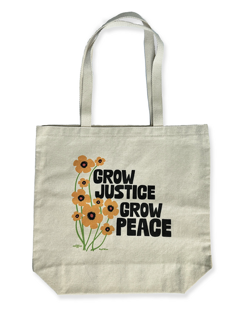 Grow Justice Grow Peace Large Tote